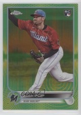 2022 Topps Chrome Sonic Green & Yellow Pulse Refractor 92/99 Zach Pop #41 ms9