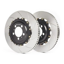 GiroDisc 2 Pieces Floating Slotted Brake Rotors for 15-20 Alfa Romeo 4C [Front]