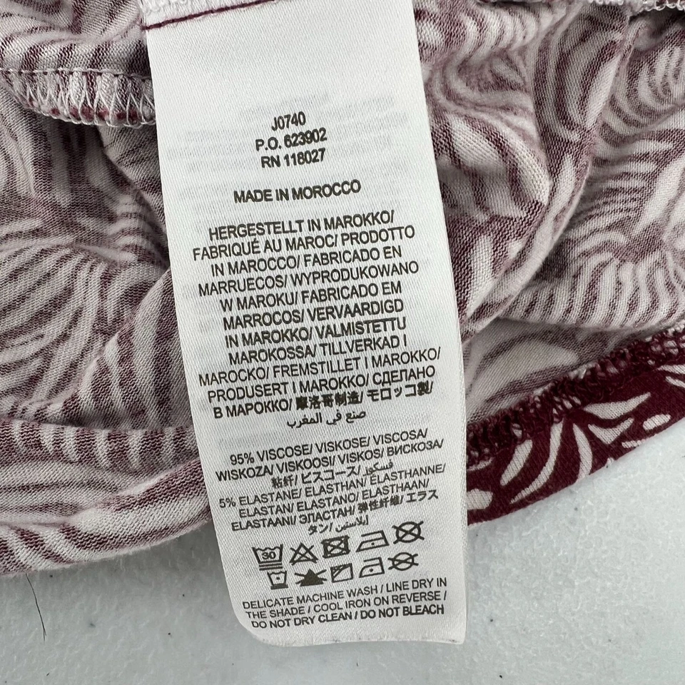 Vestido Boden US 12R Layla Viscosa Jersey Rojo Blanco Estampado Abstracto Manga Larga Foto 4 de 4