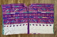 Vintage Ceremonial Huipil Poncho Textile from San Pedro Sacatepequez, Guatemala