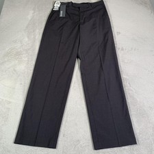 Kenneth Cole Reaction Pants Mens 32x32 Gray Pinstripe Stretch Flat Front NEW