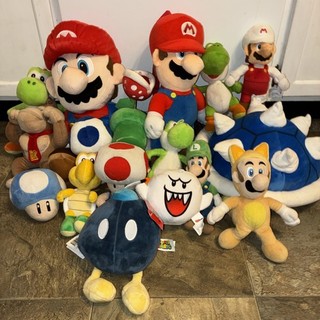 Super Mario Peluche Collezione Lotto 17 Mario Yoshi Rospo E Altri Diff Taglie