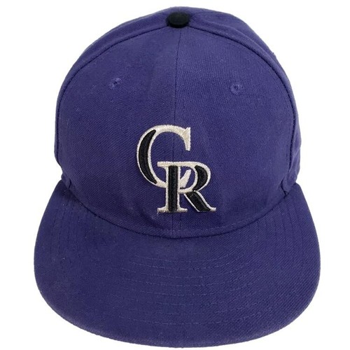 Colorado Rockies Hat 7 3/4 Cap 59Fifty New Era GR Silver Logo Purple Black Auth