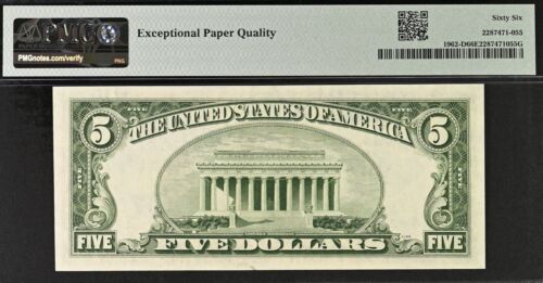 1950A $5 Federal Reserve Note PMG 66EPQ 4-consecutive gem uncirculated Fr 1962-D - Picture 11 of 11