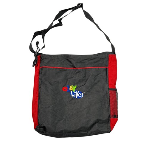 Vintage 90s eBay Live Power Seller Zip Top Tote Bag Black Red