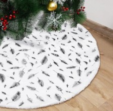 Christmas Tree Skirt, 30 Inches Luxury Faux Fur White Tree Skirt, Plush Xmas...
