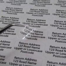 Return Address Labels Personalised Stickers GOLD SILVER WHITE CLEAR GLOSSY