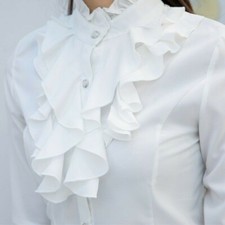 Damen Rüschen Hemd Chiffon Top Lolita Prinzessin Top Langärmlig Business