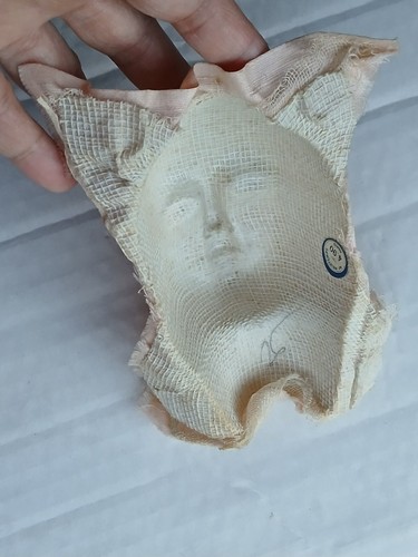 French Paris Boudoir Doll Mask Head Hand Painted Doll Face with Label 1920s #332 - Picture 9 of 11