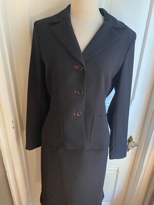 KASPER BLACK SKIRT SUIT-WHITE DOTS & RED TRIM-SIZE8-NWOT-PLEATED BOTTOM! | eBay KASPER BLACK SKIRT SUIT-WHITE DOTS & RED TRIM-SIZE8-NWOT-PLEATED BOTTOM! | eBay