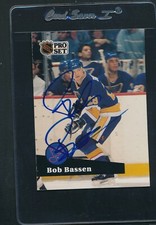 1991/92 Pro Set #221 Bob Bassen Blues Signed Auto *B1486