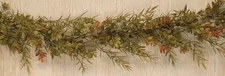 Primitive Farmhouse FALL BOXWOOD ROSEMARY HERB GREENERY GARLAND Vine Swag 6'