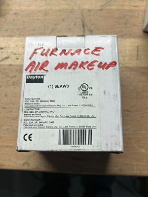 Dayton 6Eaw3 Magnetic Contactor, 3 Poles, 240 V Ac, 32 A, Reversing: No-NEW