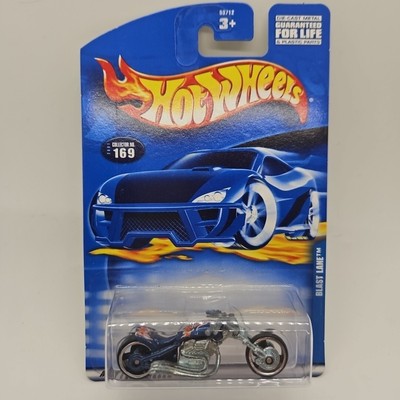 Hot Wheels Blast Lane Motorcycle #169 2000 Blue Made in Malaysia New