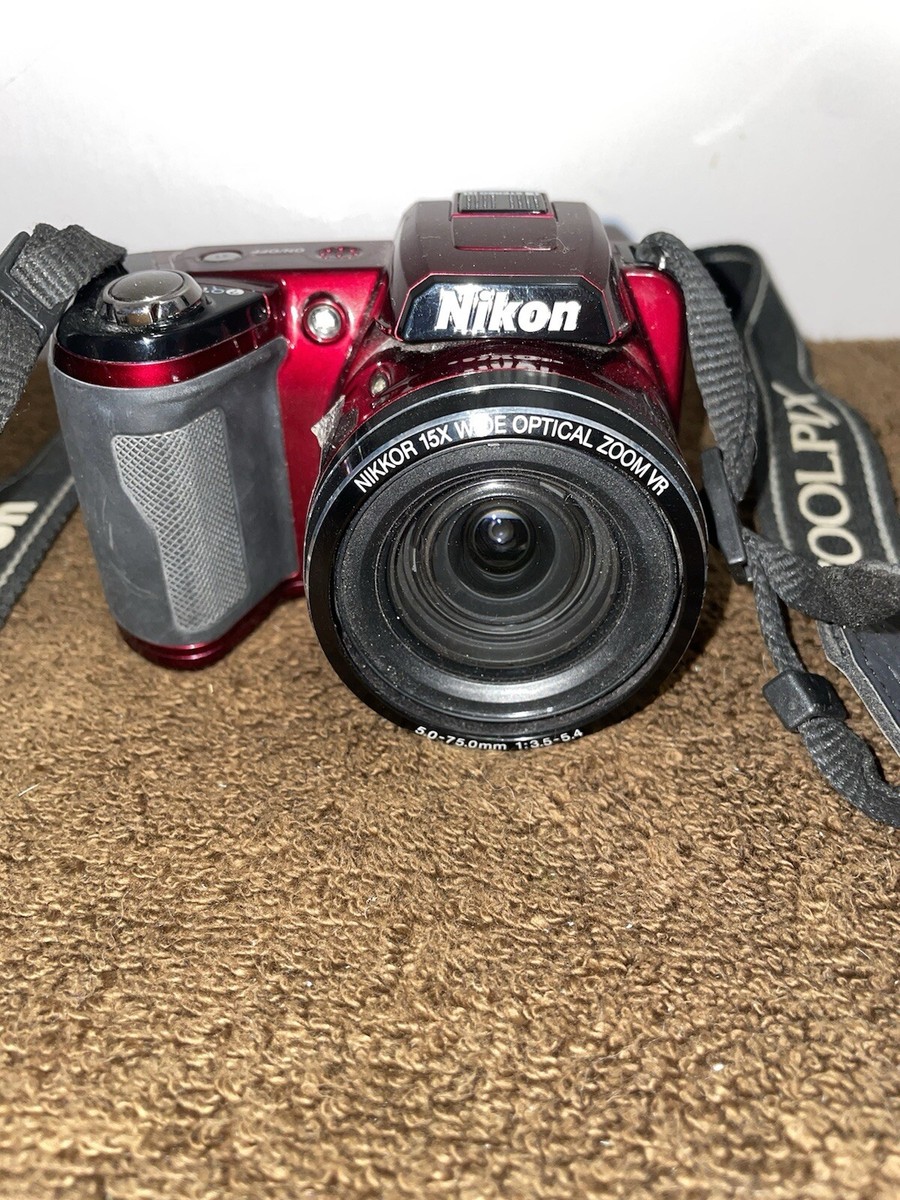 Nikon Coolpix L110 12.1MP Digital Camera 30264903 Red With Bag