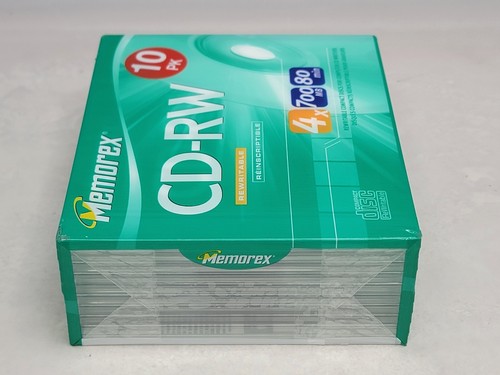 Memorex CD-RW 10 Pack 4X 700MB 80 Min Compact Discs Rewritable - New - Picture 5 of 6