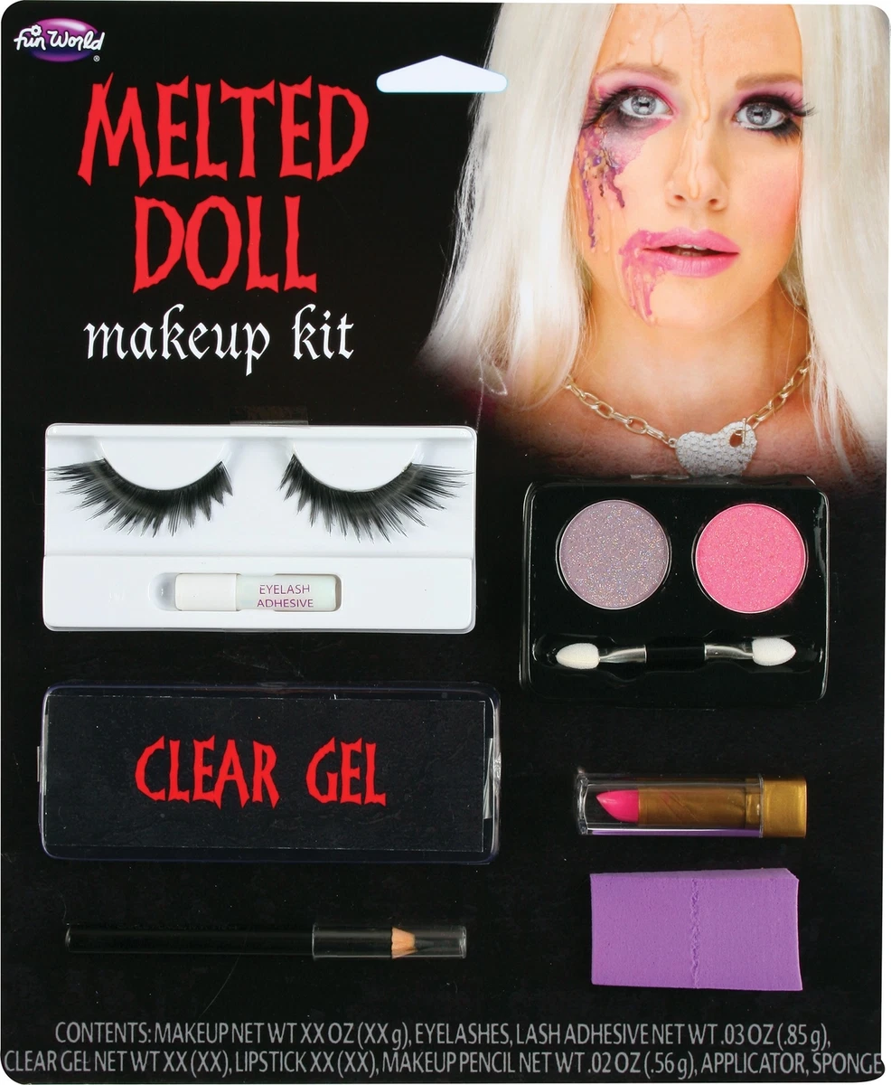 Melted Doll Makeup Kit Eyelashes Gel Sponge Face Paint Halloween