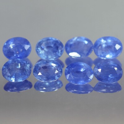 3.65CT MARVELOUS AA 8PCS OVAL HEATED ONLY BLUE THAILAND SAPPHIRE NATURAL