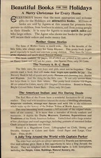  Beautiful Books for the Holidays Mother Goose Stories Advertisement 1910s Promo