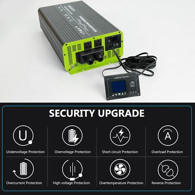 3000W Pure Sine Wave Inverter 12V DC to 120V AC Converter for RV Camper