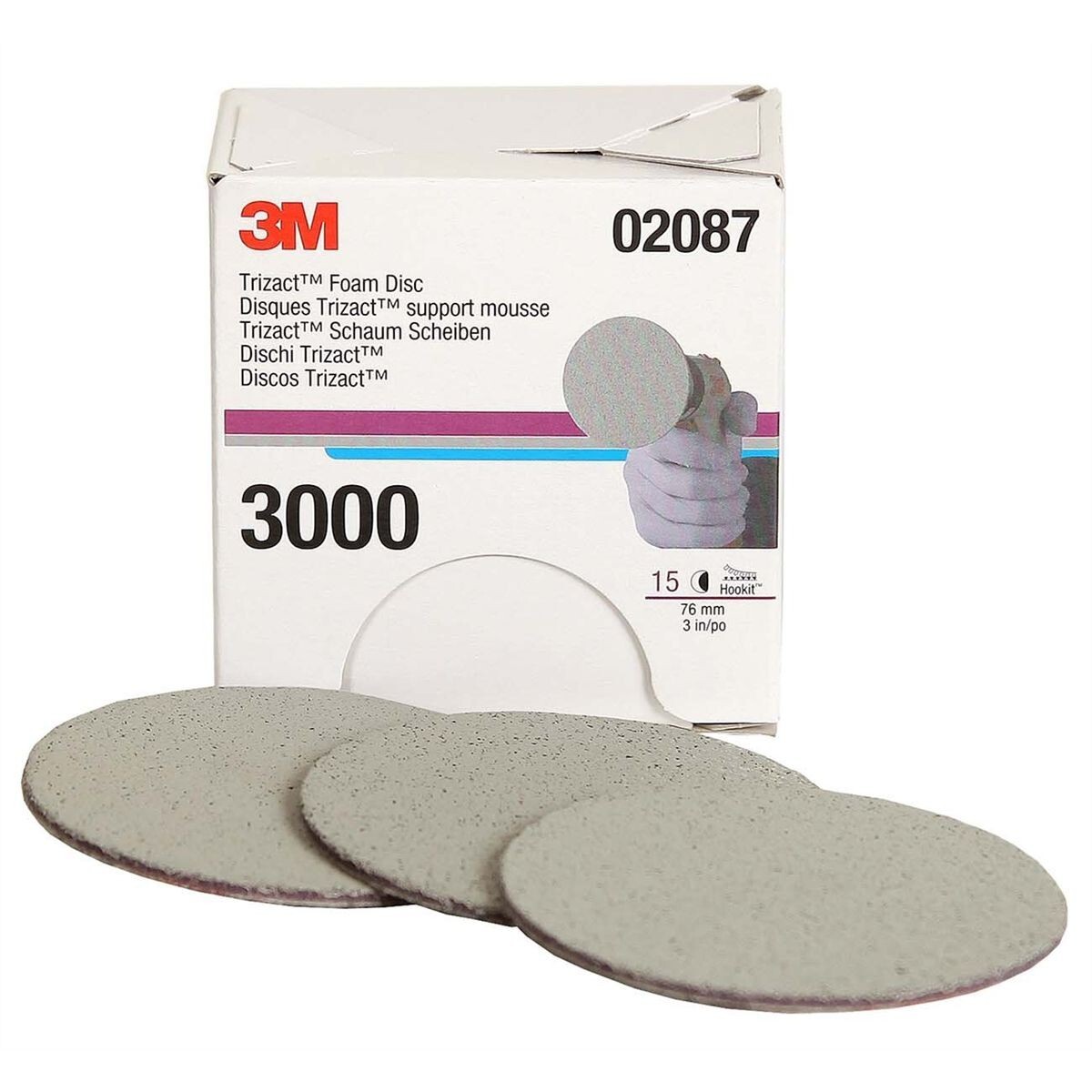 3M Trizact 3000 Grit 3in Discs #02087 15 per Box | eBay
