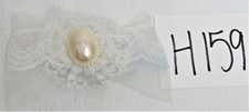 Hair Bow Barrette Tulle  Lace White Vintage