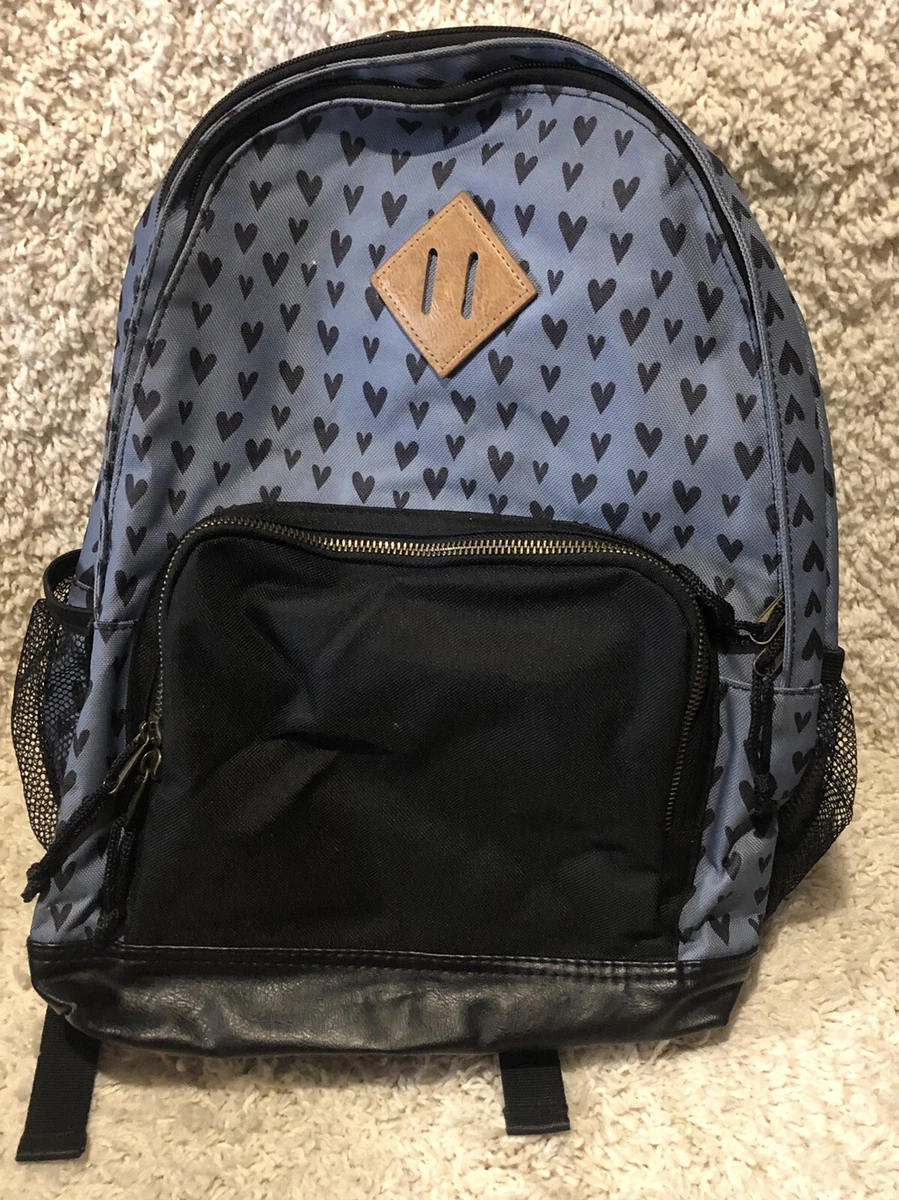 Mossimo Backpack Blue Black Hearts Nylon Supply Co