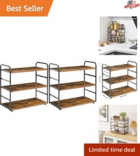 Elegant 3-Tier Countertop Organizer Set for Bathroom and Kitchen - 2-Pack