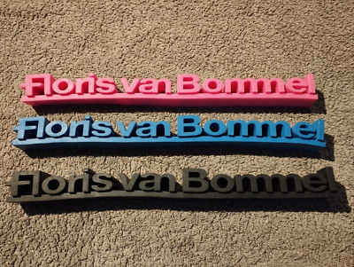 Floris van Bommel, Markenlogo, Schriftzug, Silikon, 3 St. (Pink, Blau, Schwarz)