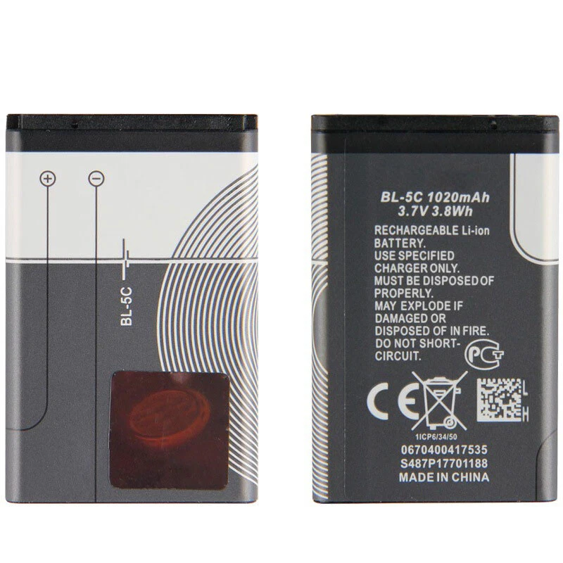 New OEM BL-5C BL5C Battery for Nokia 1100 1600 2112 3100 3555 6085 6205  1020mAh