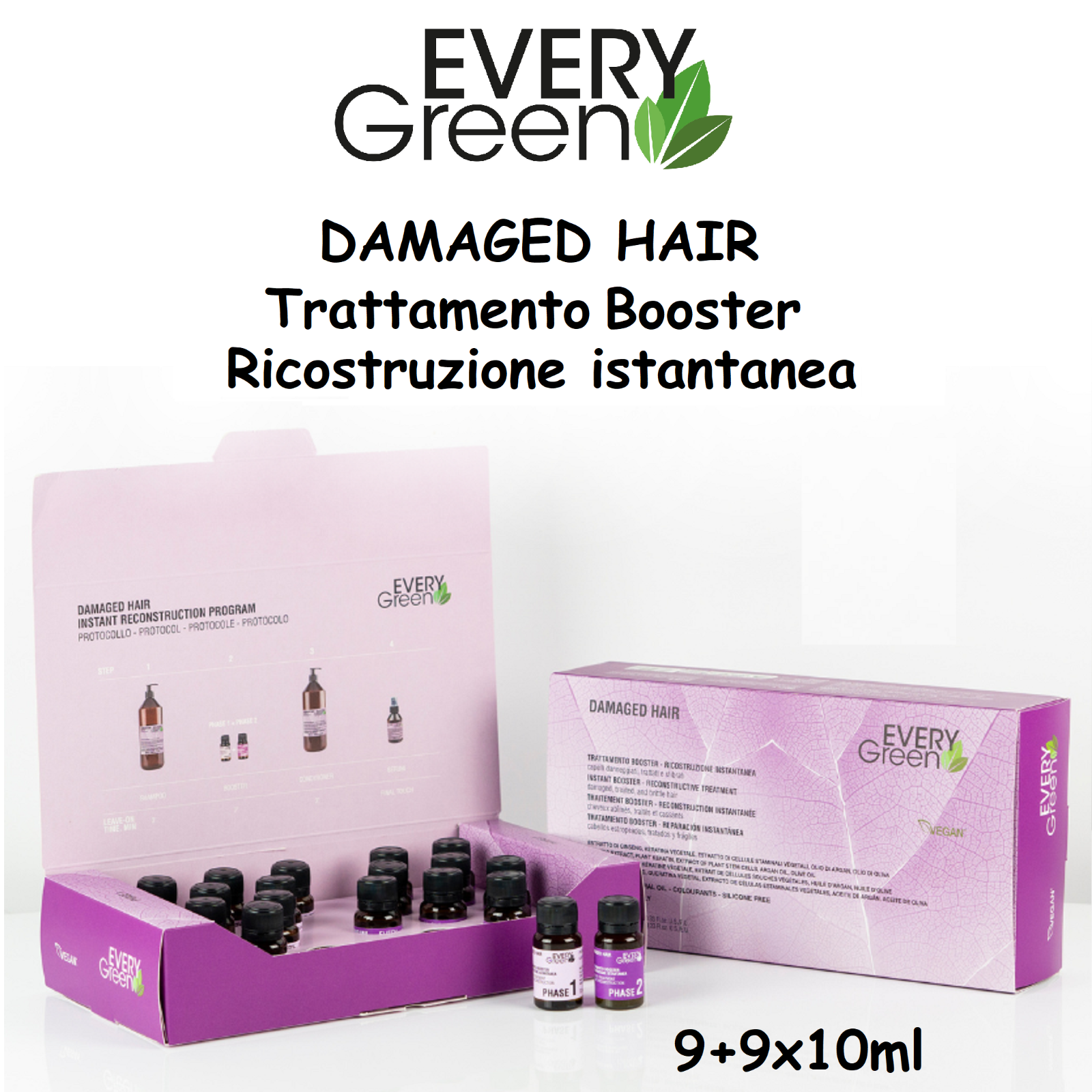 EVERY GREEN DAMAGED HAIR BOOSTER FIALE RICOSTRUZIONE CAPELLI DANNEGGIATI 18X10ML