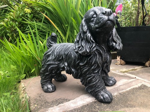 Adorable Sprinier Spaniel Cocker Scottie Perro Beagl Cachorro Estatua Jardín Adorno - Imagen 26 de 47