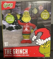 The Grinch 4 Foot Tall Light Up Inflatable Christmas Decoration Brand New In Box