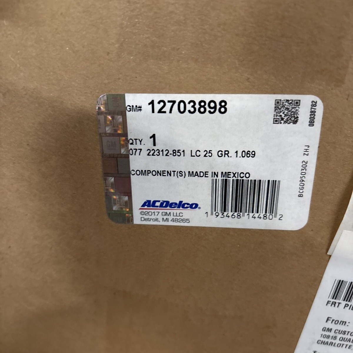 ACDelco GM OEM Original Equipment 12703898 Water Pump Kit