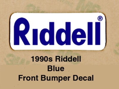 NOS 1990s Style Front Bumper Decals for Riddell Helmets - Blue