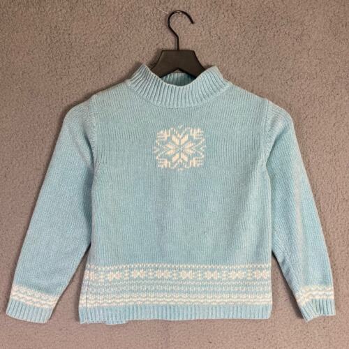 GAP Girls M Blue Snowflake Pullover Sweater Winter Casual - Picture 2 of 6