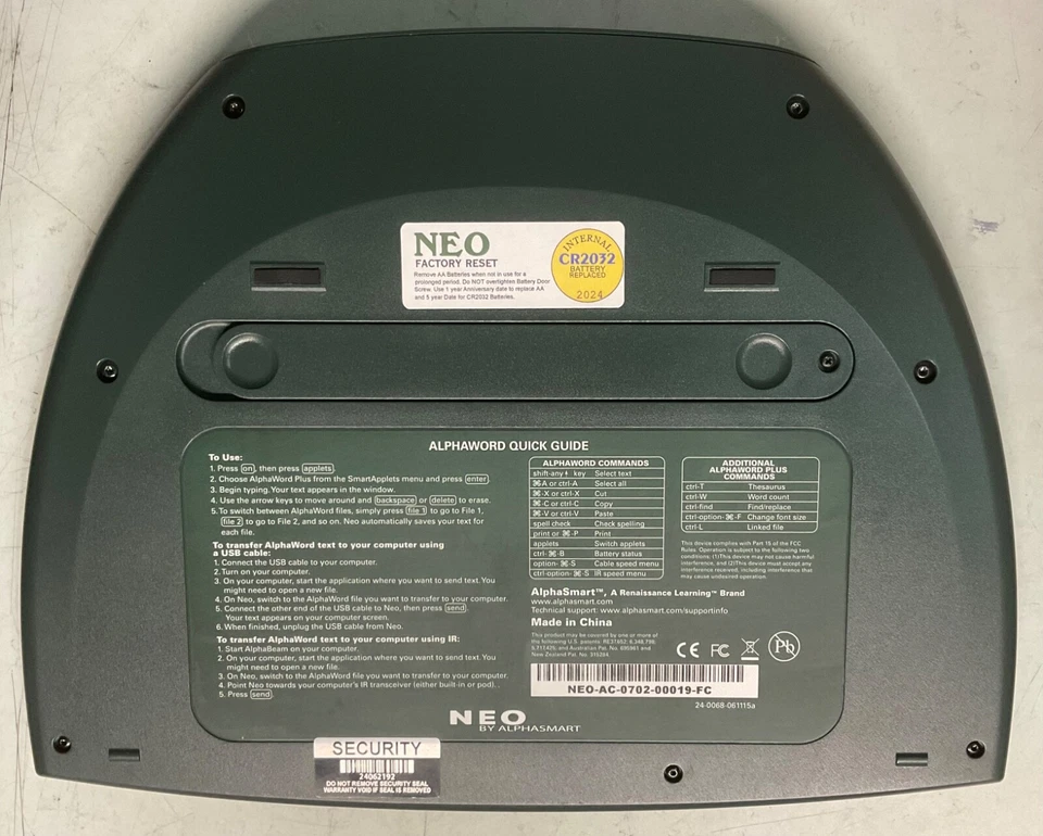 AlphaSmart ✅NEO✅ TESTED CR2032 REPLACED Word Processor NEW BATTERIES USB CABLE - Image 4 of 4