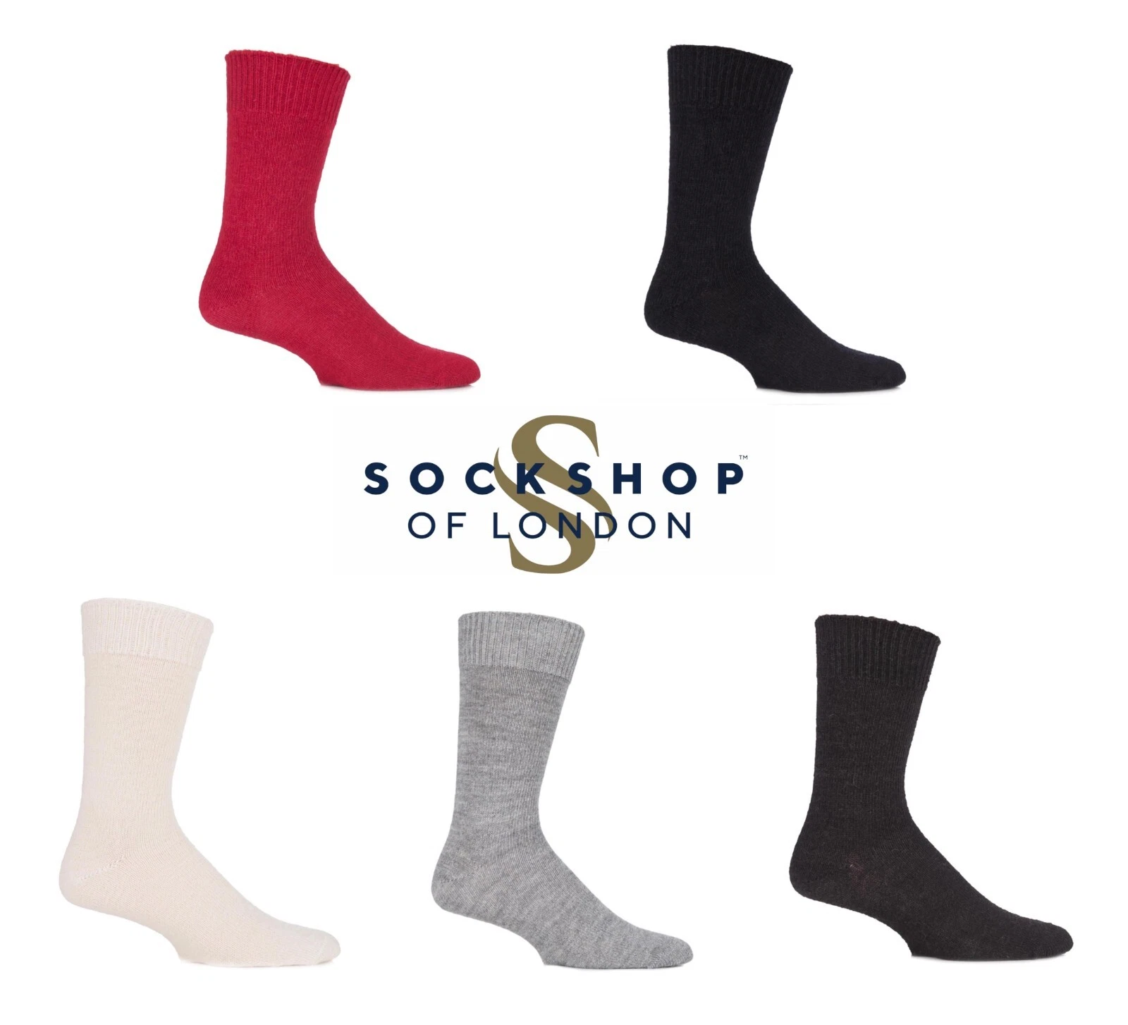 Mens Alpaca Wool Rich Socks Luxury Plain Smooth Toes 1 Pair - SOCKSHOP of London