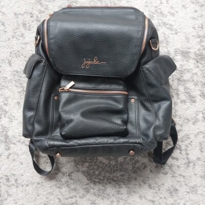 JUJUBE FOREVER VEGAN BLACK LEATHER BACKPACK DIAPER BAG