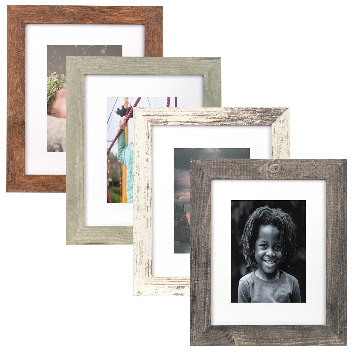 Wood Wide Frames 8 x 10 Photo Frame with Mat 5x7 Picture Wall or Tabletop  Decor