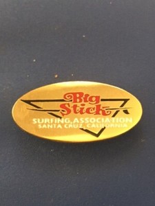 Classic Surf Logo Big Stick Surf Club Santa Cruz enamel pins, surfing, surfboard
