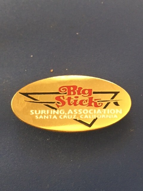 Classic Surf Logo Big Stick Surf Club Santa Cruz enamel pins, surfing, surfboard
