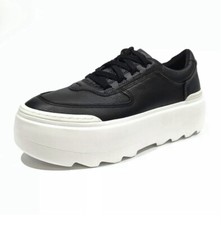 WOMEN S US 10: UGG MARIN MEGA TRAINERS PLATFORM LEATHER SNEAKERS SHOES BLACK NEW