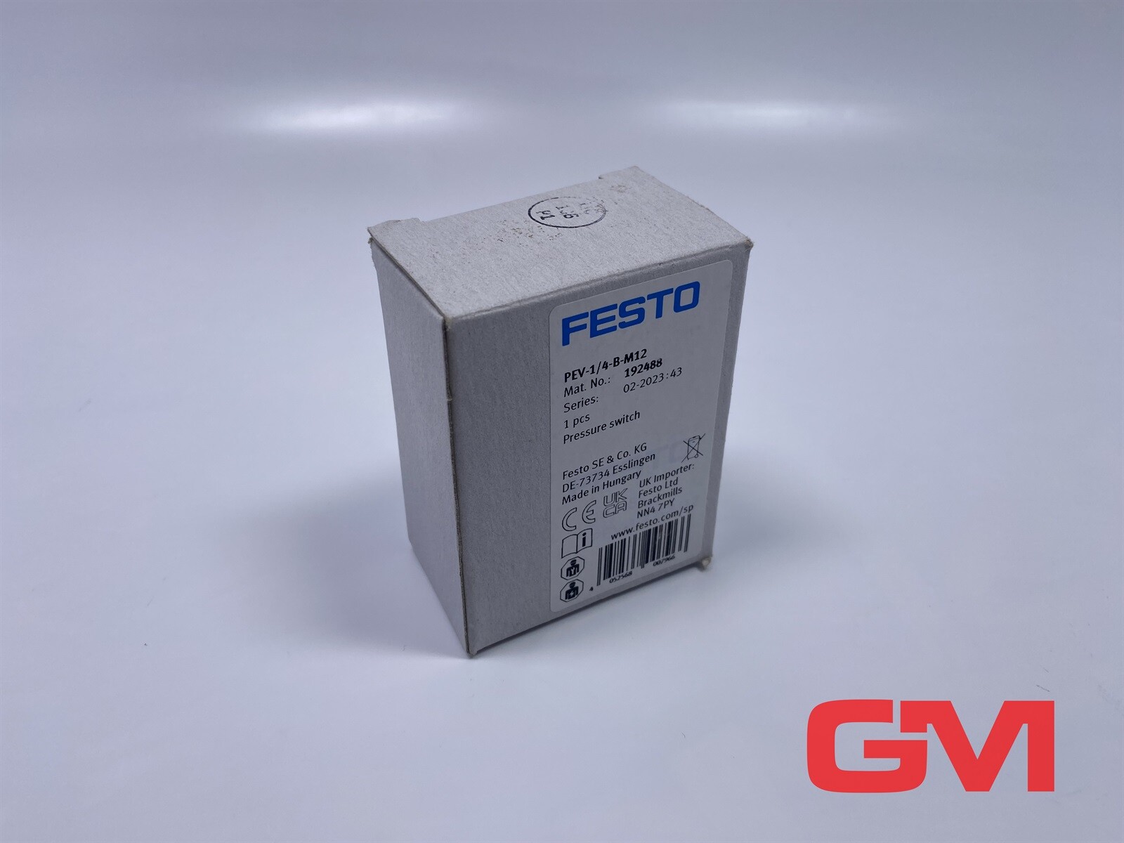 Festo Pressure Switch 192488 PEV-1/4-B-M12 48V 1-12bar 1,2MPa