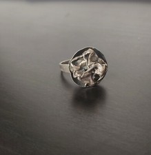 Vintage Israel 925 Sterling Silver Handmade Artisan Sizeable Ring Sz. 8 Gift