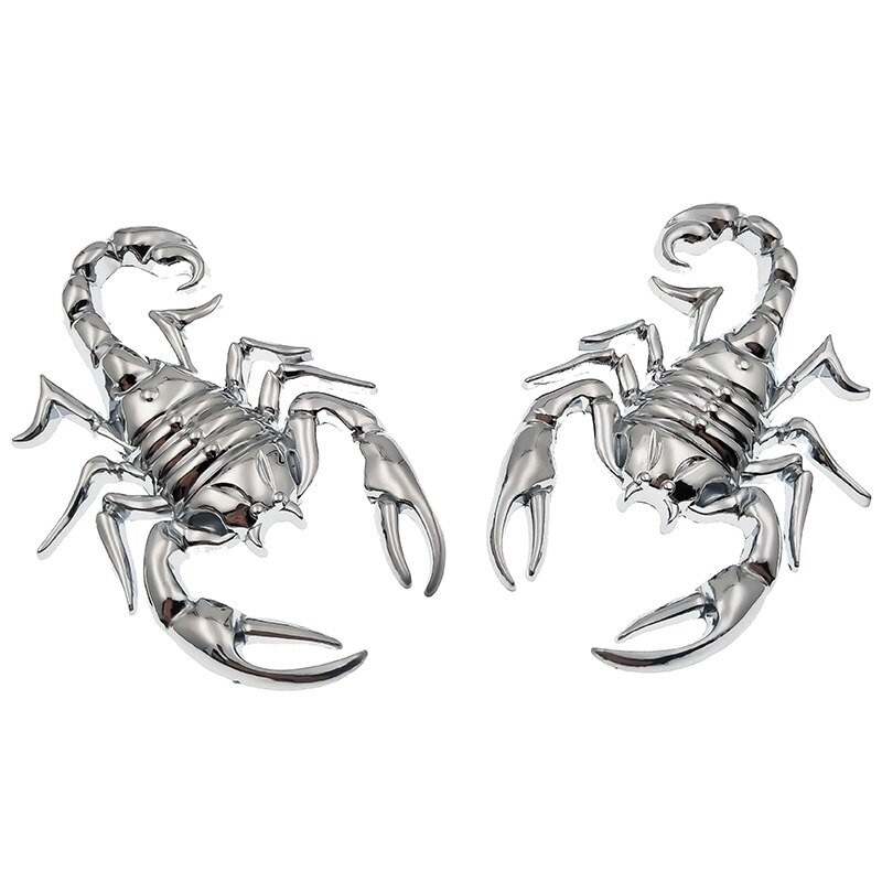 2 x Scorpion Badge Silver Emblem for Ford Holden Jeep Dodge Chrysler GM RAM GMC