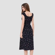 Women Cap Sleeve Boho Midi Dress - Universal