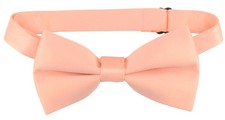 Vesuvio Napoli Boys BOWTIE Solid PEACH Color Youth Bow Tie