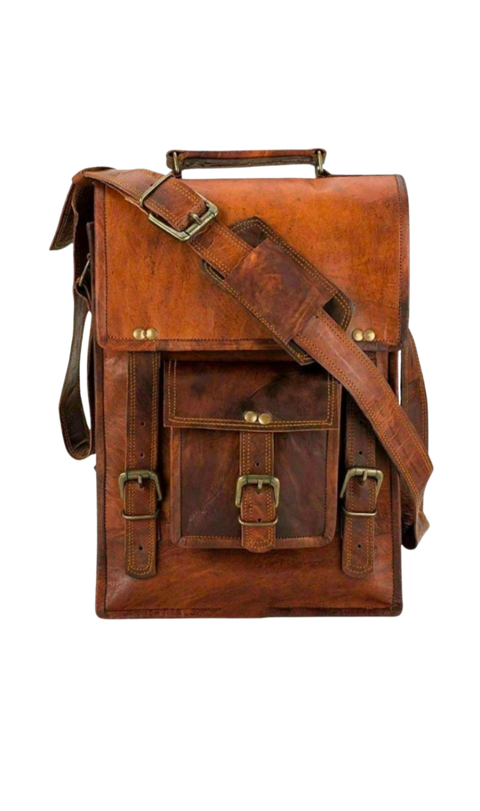 genuine brown leather top handle purse satchel bag