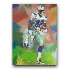Michael Irvin #5 Art Card Limited 33/50 Edward Vela Signed (Dallas Cowboys)